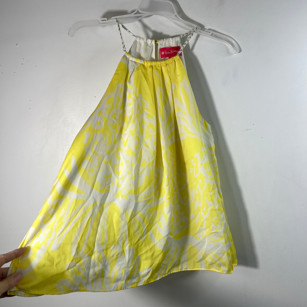 Lilly Pulitzer Target Yellow Pineapple Halter‎ Top Braided Straps Small S/P
